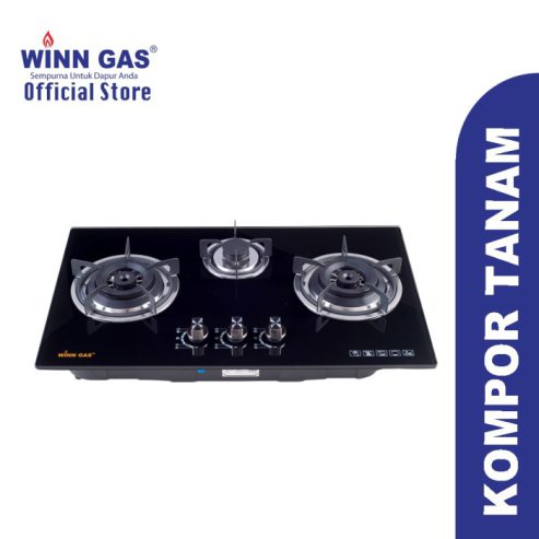 Winn Gas Kompor Tanam W999 3 Tungku Kaca Minimalis