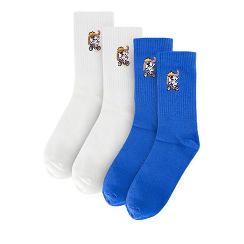 Hush Puppies Kaos Kaki Mens Hi J Socks White / Blue